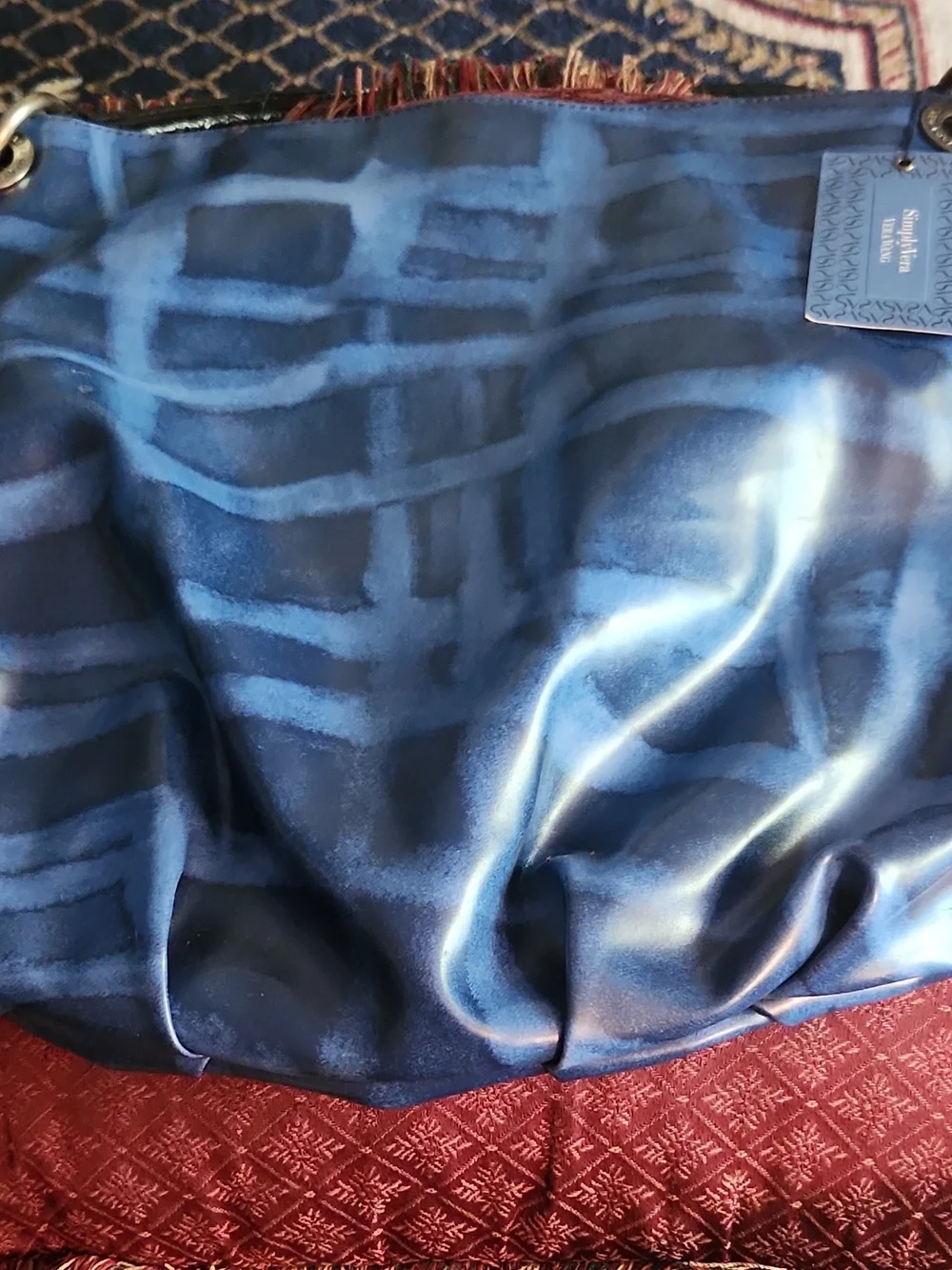 Simply Vera Vera Wang Blue Patterned Satchel